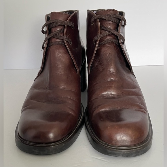 Joan & David Shoes Women’s 41 Vintage Brown‎ Leather Ankle Booties Lace - Picture 7 of 10